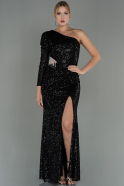 Long Black Scaly Mermaid Evening Dress ABU3060