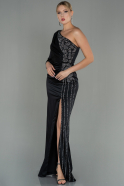 Long Black Satin Evening Dress ABU3061