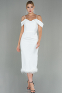 Midi White Invitation Dress ABU3062
