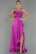 Long Fuchsia Satin Prom Gown ABU3068