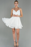 Mini White Chiffon Night Dress ABK1695