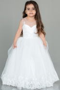 Long White Kid Wedding Dress ABU3033