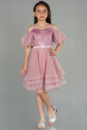 Short Powder Color Girl Dress ABK1715