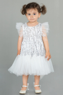 Midi White Scaly Girl Dress ABK1718