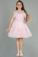 Short Powder Color Girl Dress ABK1707