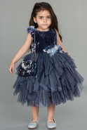 Short Navy Blue Girl Dress ABK1485