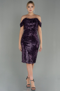 Short Dark Purple Scaly Invitation Dress ABK1723