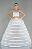 White Tarlatan Evening Dresses ABN09