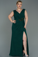 Long Emerald Green Plus Size Evening Dress ABU3074