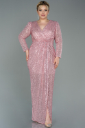 Powder Color Long Scaly Plus Size Evening Dress ABU2878