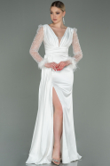 Long White Plus Size Evening Dress ABU3237