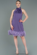 Lavender Short Satin Invitation Dress ABK1576