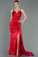 Long Red Satin Evening Dress ABU3095