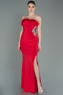 Long Red Mermaid Prom Dress ABU3049