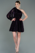 Short Dark Purple Invitation Dress ABK1746