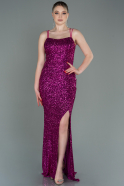 Long Fuchsia Scaly Prom Gown ABU3118