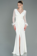 Long White Evening Dress ABU3008