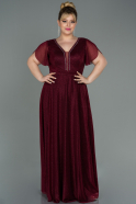 Burgundy Long Plus Size Evening Dress ABU2456