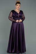 Robe De Soirée Grande Taille Satin Longue Violet Foncé ABU2641
