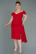 Midi Red Plus Size Evening Dress ABK1751