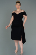 Midi Black Plus Size Evening Dress ABK1751