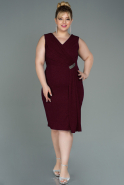 Midi Burgundy Oversized Evening Dress ABK1752