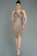 Short Gold Scaly Invitation Dress ABK1763