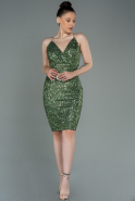 Short Olive Drab Scaly Invitation Dress ABK1763