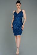 Short Sax Blue Scaly Invitation Dress ABK1763