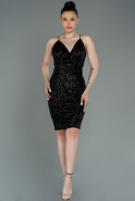 Short Black Scaly Invitation Dress ABK1763