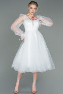 Midi White Invitation Dress ABK1771
