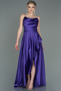 Purple Long Satin Prom Gown ABU2541