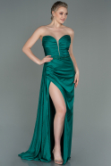 Long Emerald Green Satin Evening Dress ABU2847