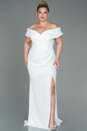 Long White Plus Size Evening Dress ABU3172