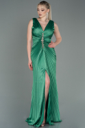 Long Green Satin Evening Dress ABU3183