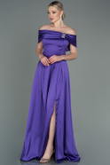 Long Purple Satin Evening Dress ABU3197