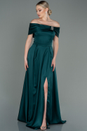 Long Emerald Green Satin Evening Dress ABU3197