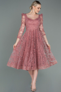 Rose Colored Midi Invitation Dress ABK1668