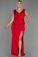Long Red Plus Size Evening Dress ABU3426