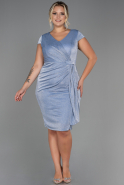Indigo Short Plus Size Evening Dress ABK1583