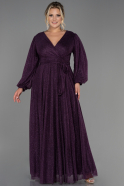 Robe De Soirée Grande Taille Longue Violet Foncé ABU2962