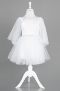 Short White Girl Dress ABK1797