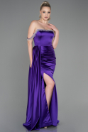 Robe De Soirée Satin Longue Violet ABU2618