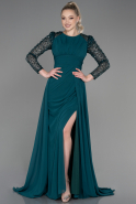 Emerald Green Long Chiffon Evening Dress ABU2916