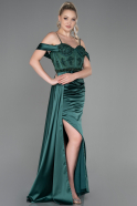 Long Emerald Green Satin Evening Dress ABU3227