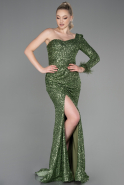 Long Olive Drab Scaly Mermaid Prom Dress ABU3229