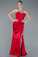 Long Red Satin Evening Dress ABU3248