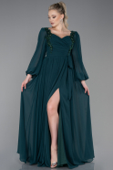 Long Emerald Green Chiffon Evening Dress ABU3243