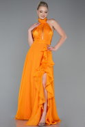 Long Orange Chiffon Prom Gown ABU2960