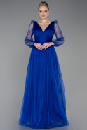 Long Sax Blue Evening Dress ABU3207